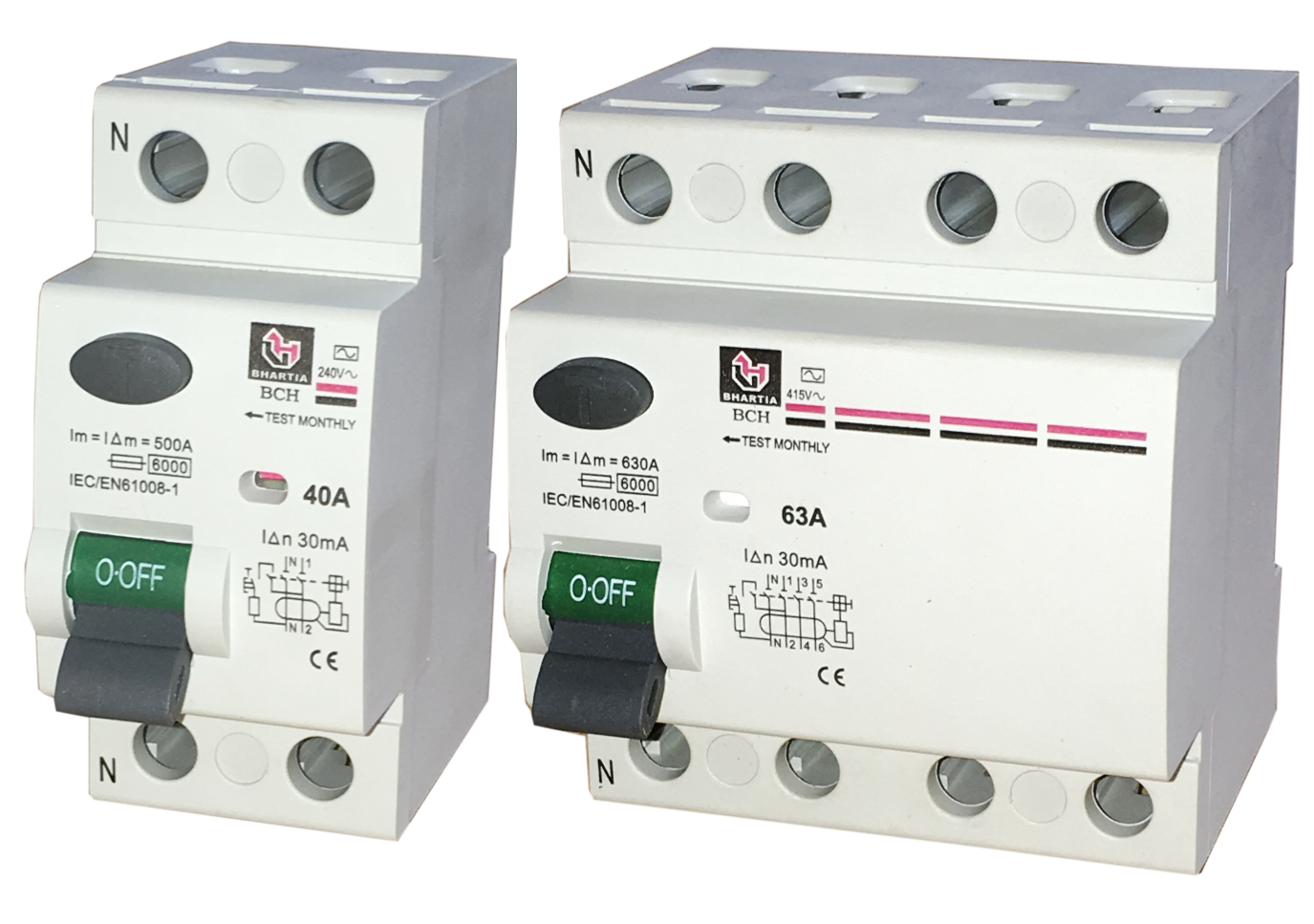 RCCB Residual Current Circuit Breaker BCH Electric