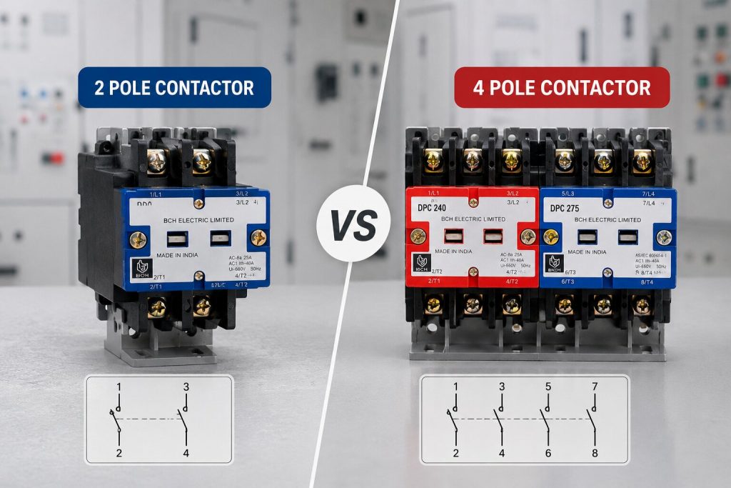2 pole contactor vs 4 pole contactor: key differences