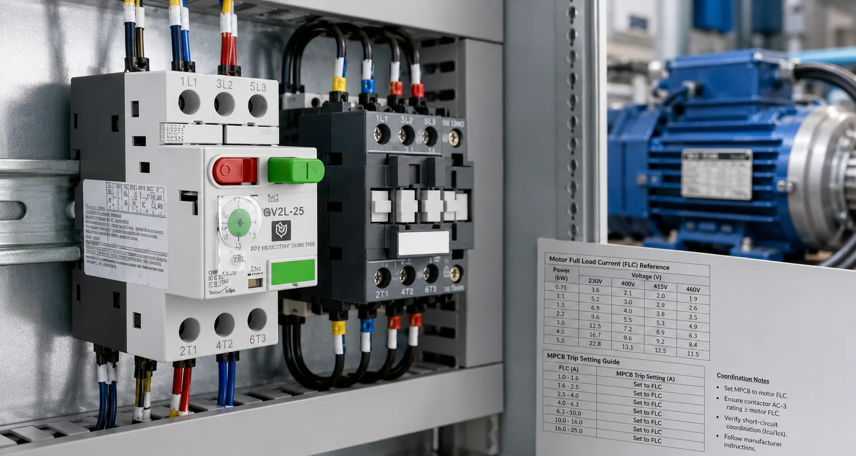 MPCB Trip Settings and Contactor Coordination | BCH