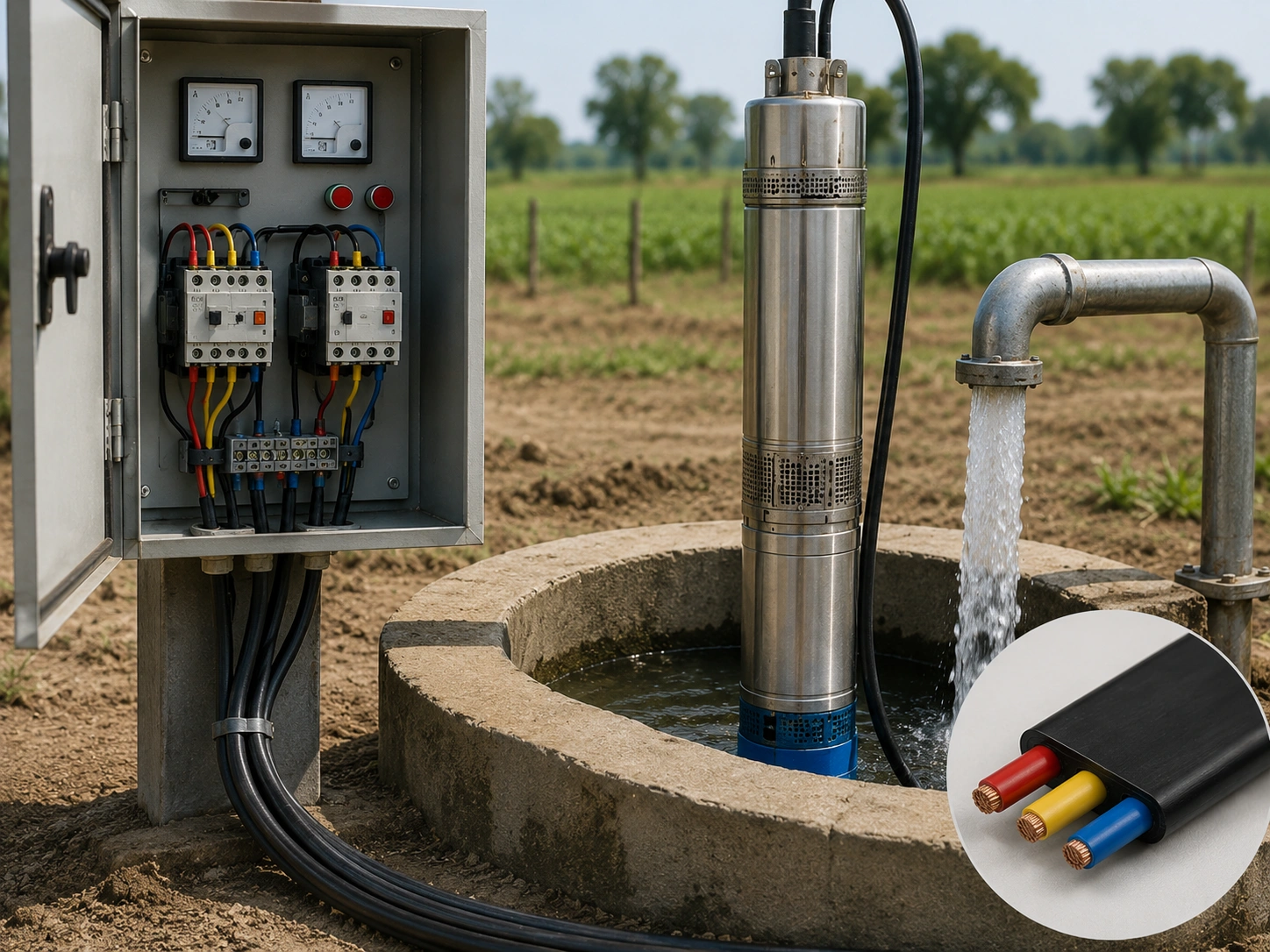 How To Select 3 Core Flat Cable Size For A Submersible Pump